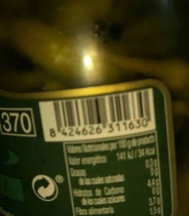 Guindillas nutrition facts table
