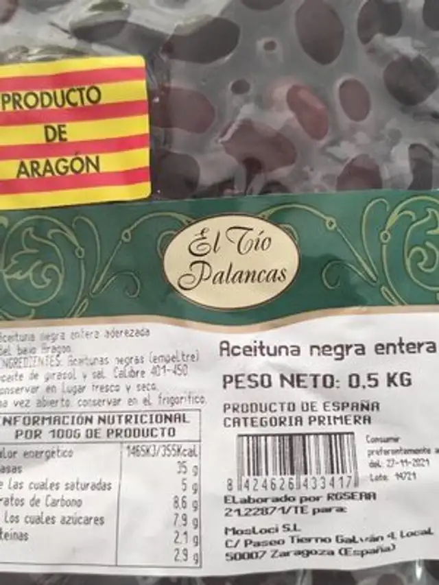 Aceituna negra entera