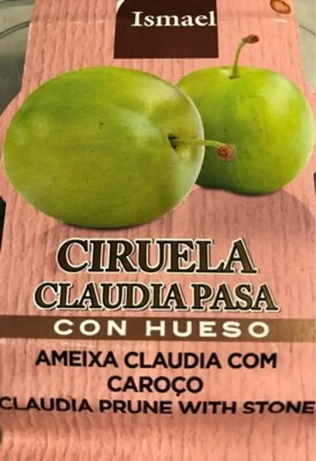 Ciruela claudia pasa con hueso tarrina 350 g nutrition facts table