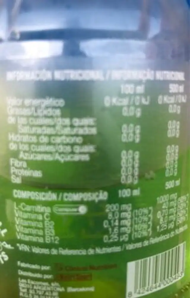 Fat Burners nutrition facts table