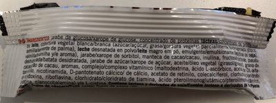 Barrita Energética ingredients label