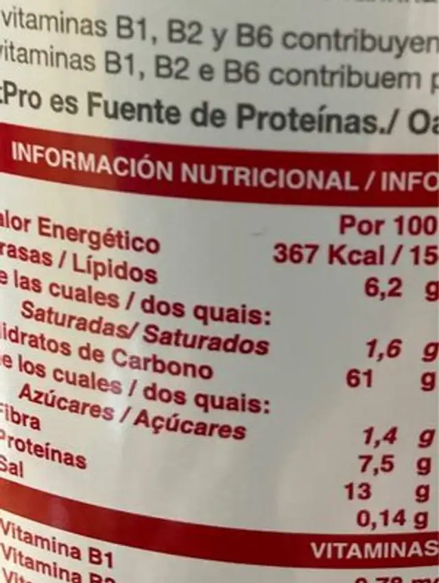 Oat pro nutrition facts table