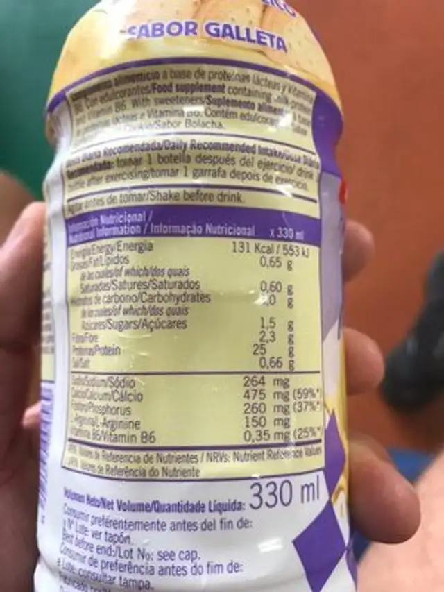 My protein nutrition facts table