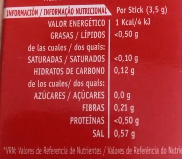 SPORT DRINK ZERO nutrition facts table