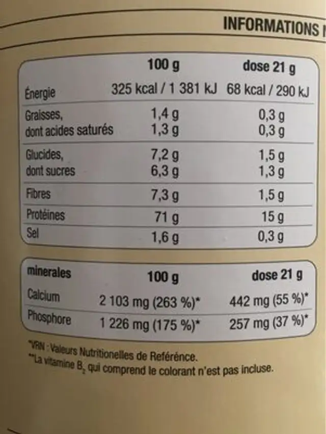 Diafarm Diet SKN Creme Vanille Des îles 400G (dessert) nutrition facts table