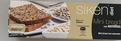 Mini bread con semillas front packaging