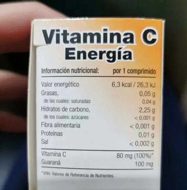 Vitamina c nutrition facts table