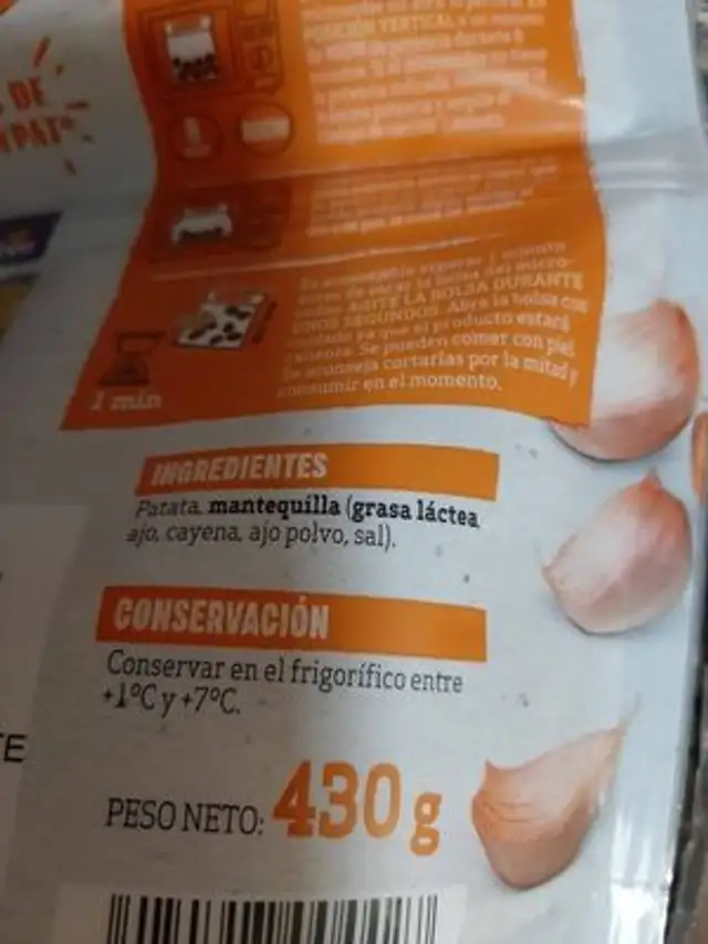 Babypat ingredients label