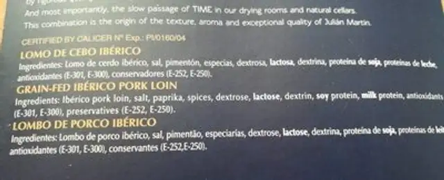 Logo de cebo iberico ingredients label