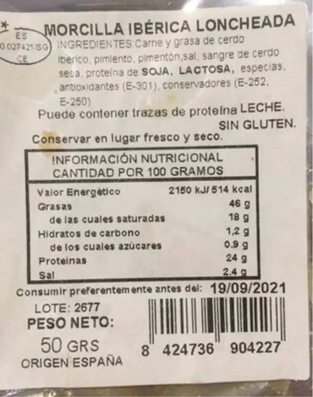 Morcilla Ibérica Loncheada