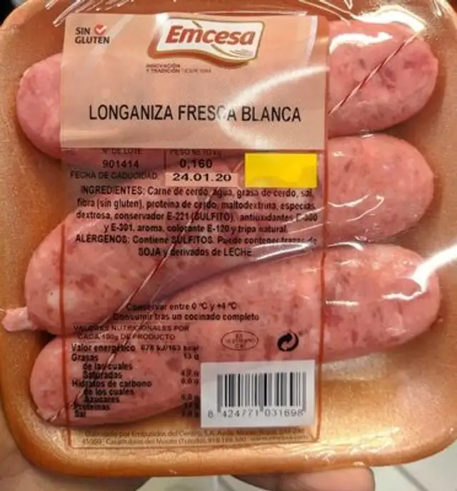 Longaniza fresca blanca