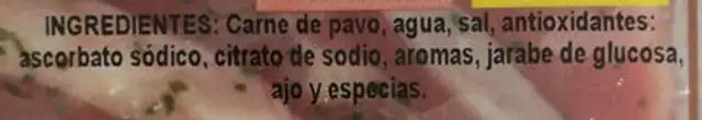 Chuleta de pavo marinada nutrition facts table