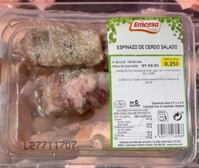Espinazo de cerdo salado