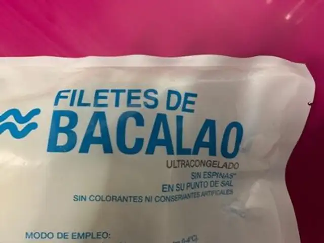 Filetes de bacalao ultracongelado ingredients label