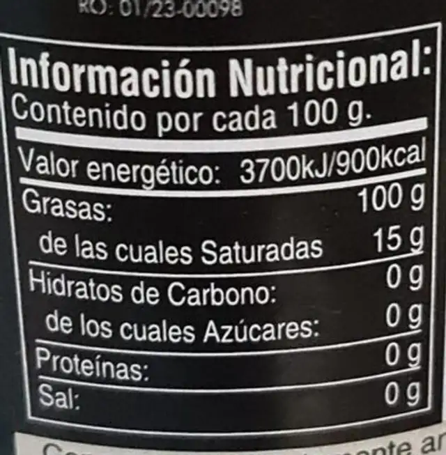 Encinas de monte quinto nutrition facts table
