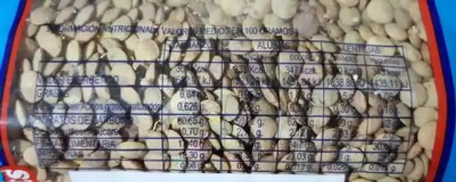 Lenteja castellana nutrition facts table