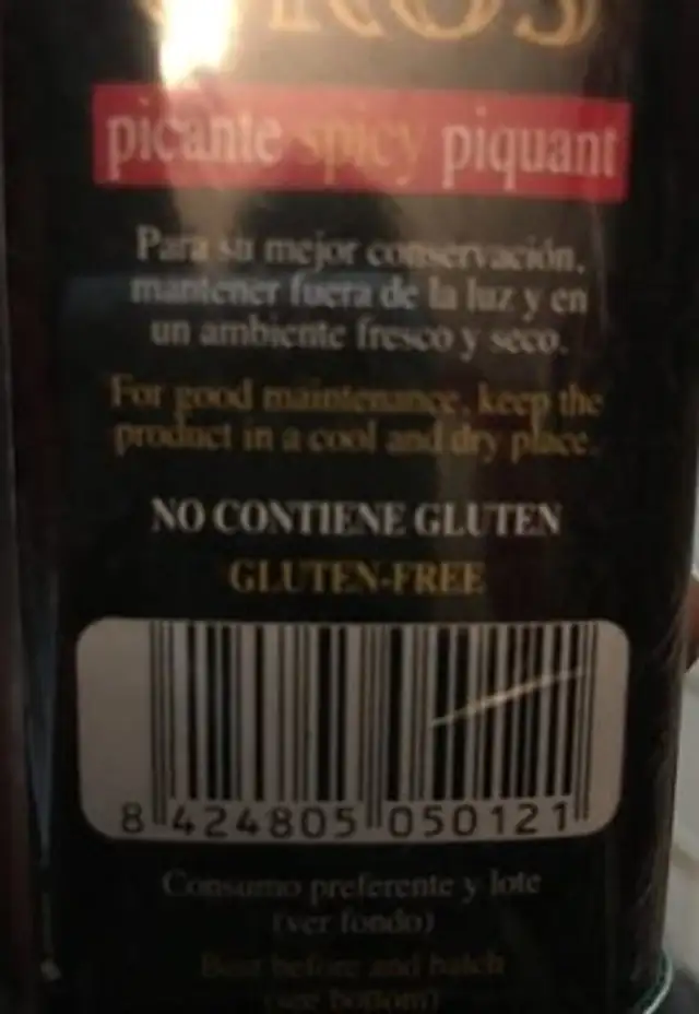 Pimentón De La Vera "Picante", Paprikapulver ingredients label