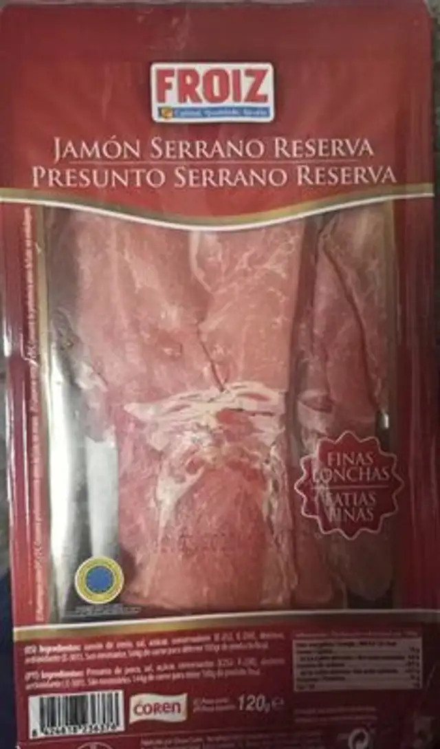 Jamón serrano reserva front packaging