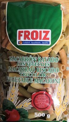 Macarrón rayado con vegetales