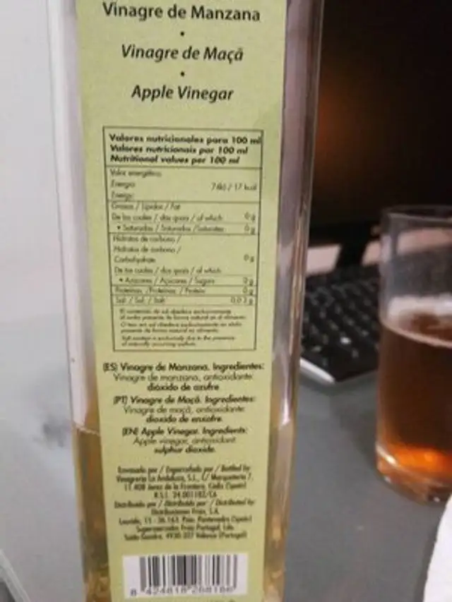 Vinagre de manzana ingredients label