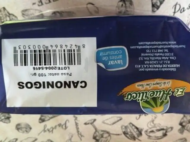 Canónigos el huertico nutrition facts table