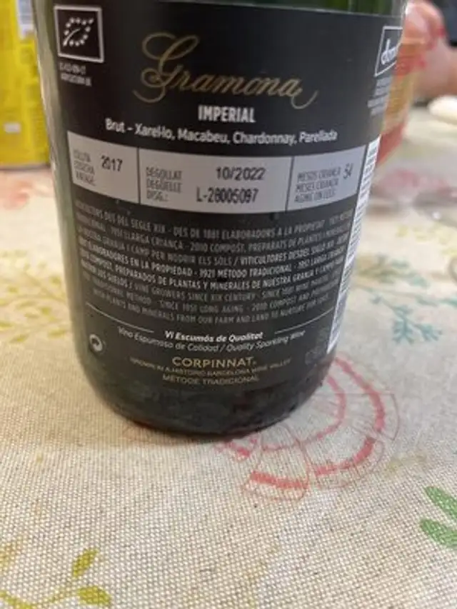 Unknown nutrition facts table