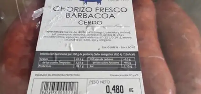 Chorizo fresco barbacoa cerdo