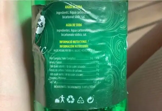 Aigua Sant Llorenç amb gas nutrition facts table