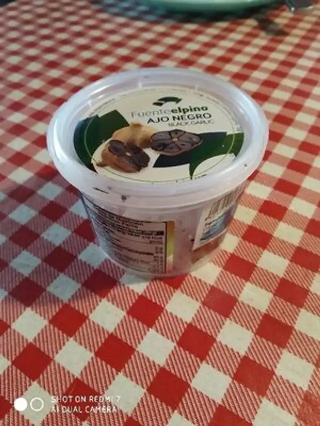 Ajo negro ingredients label