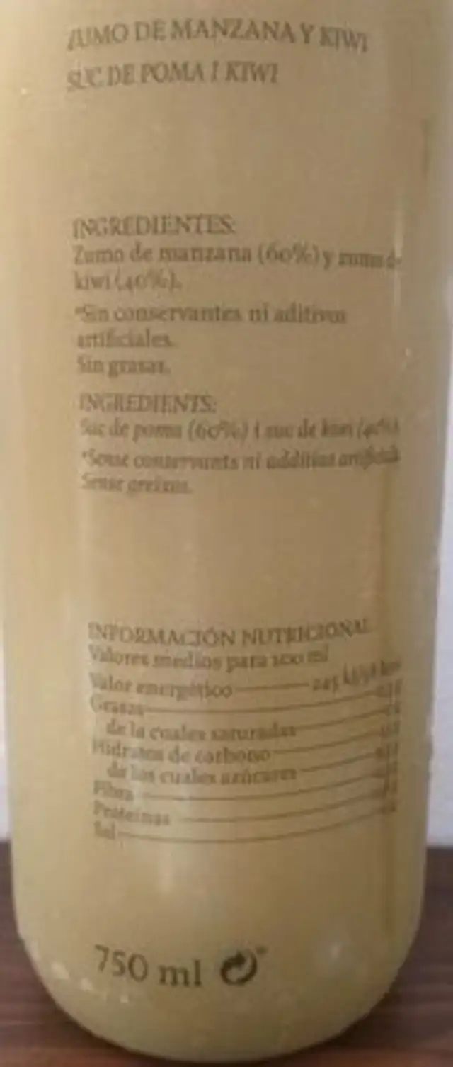Zumo nutrition facts table