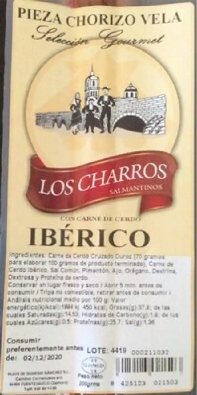 Pieza chorizo vela