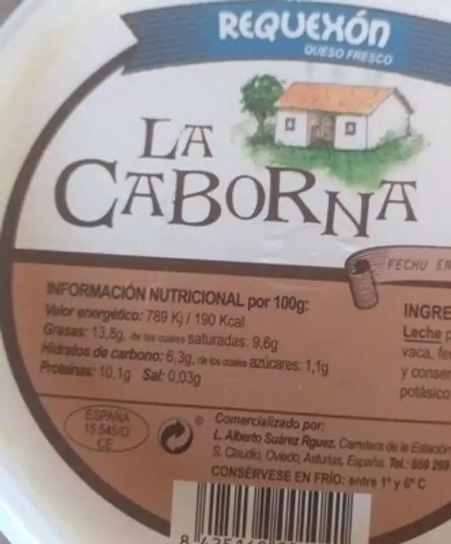 Requesón nutrition facts table