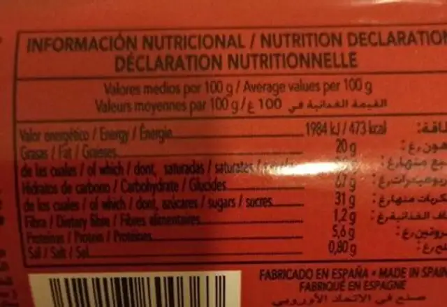 Galletas rellenas de crema de chocolate nutrition facts table