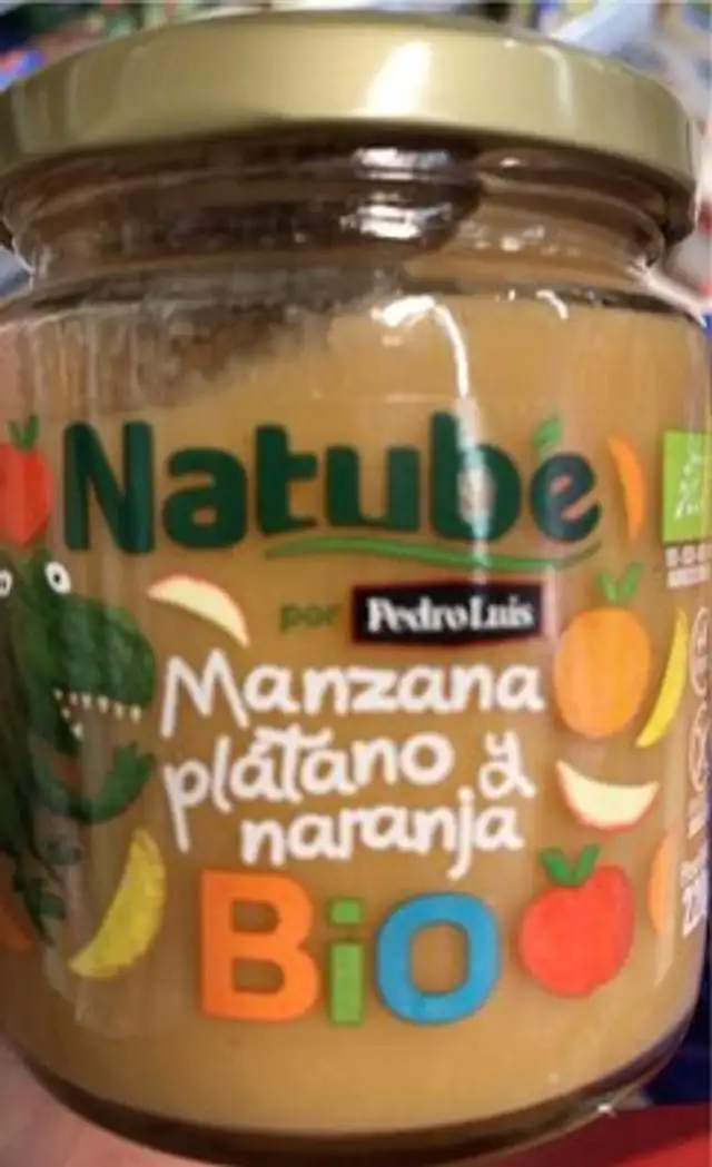 Manzana, platano y naranja