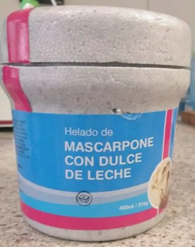 Helado de mascarpone con dulce de leche