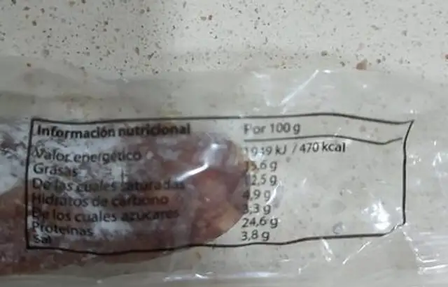 Espetec sin gluten nutrition facts table