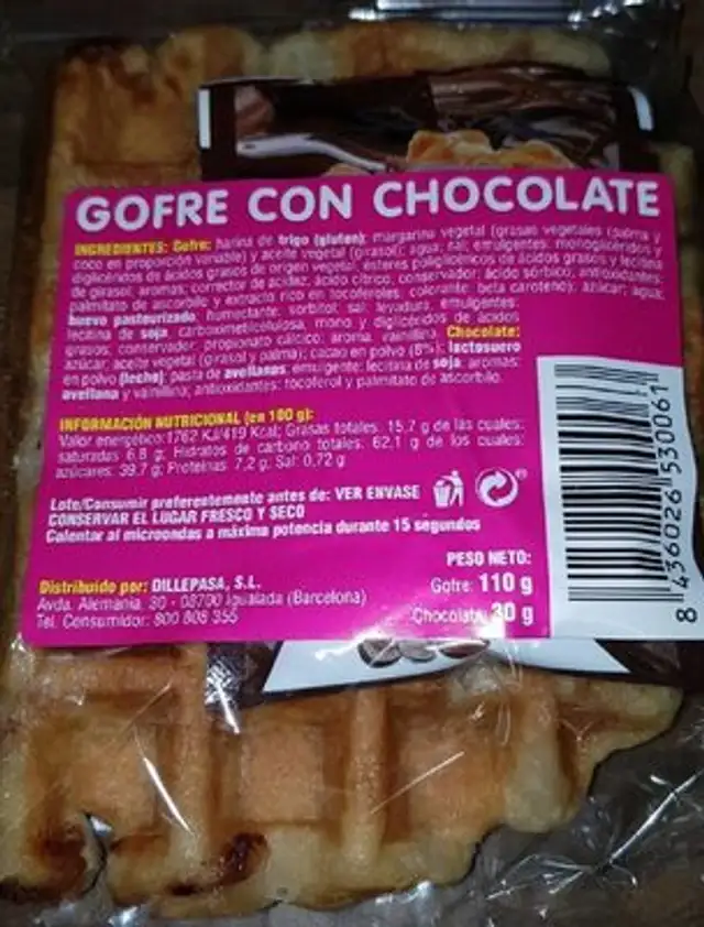 Gofre con chocolate