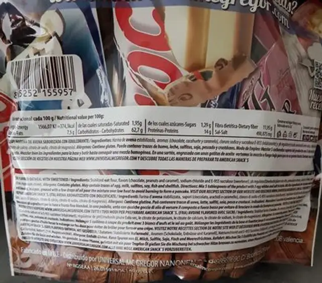 American snack food flavor ingredients label