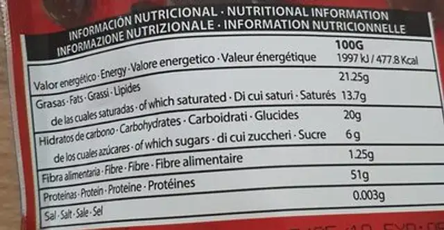 Protein pops nutrition facts table