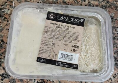 Canelones de pollo y cebolla caramelizada