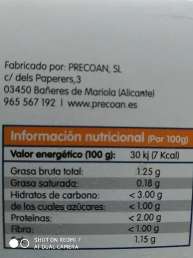 Caldo casero de pescado nutrition facts table