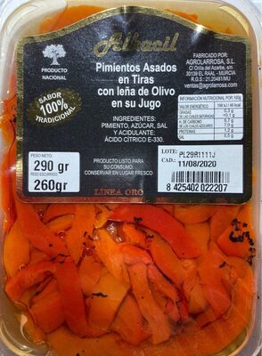 Pimientos asados en tiras con leña de olivo