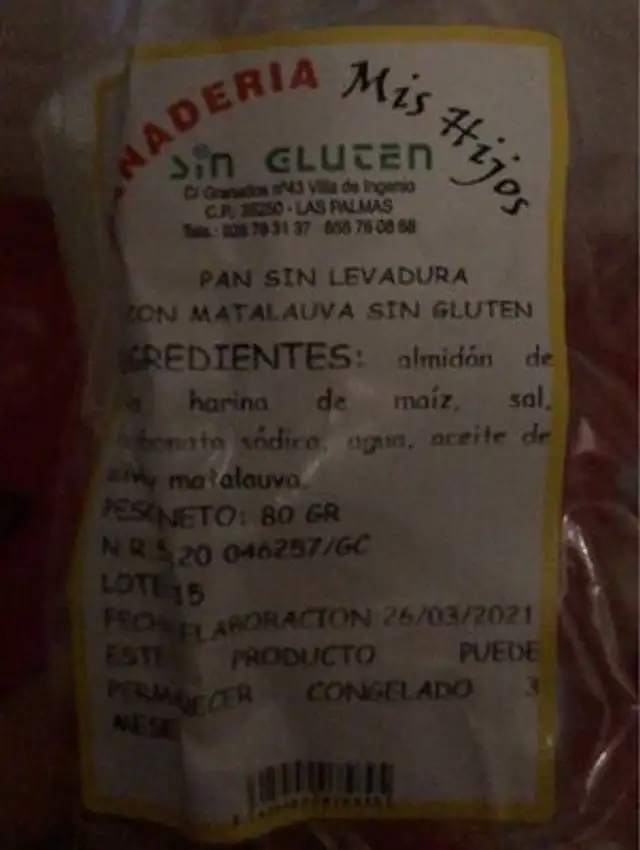Pan sin levadura con matalauva sin gluten