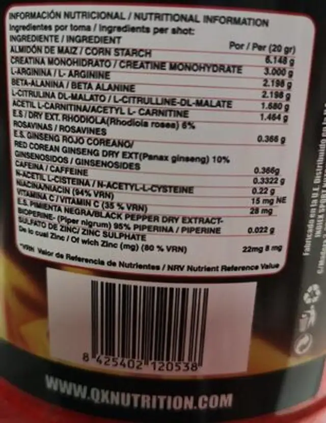 Evil fruit punch nutrition facts table
