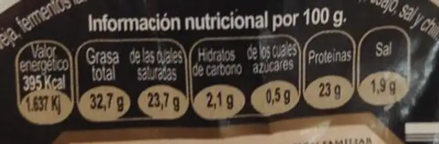 Queso de oveja Don Apolonio Semicurado nutrition facts table