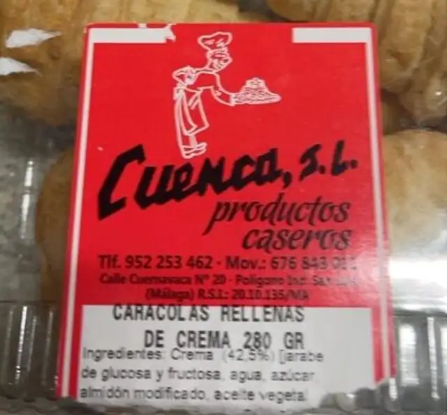 Caracolas rellenas de crema