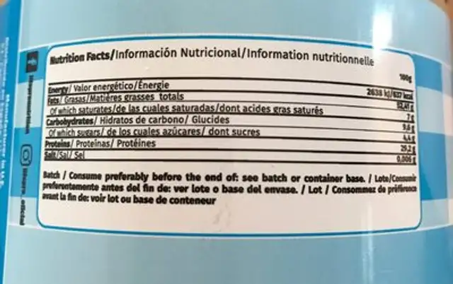 Peanut butter smooth nutrition facts table
