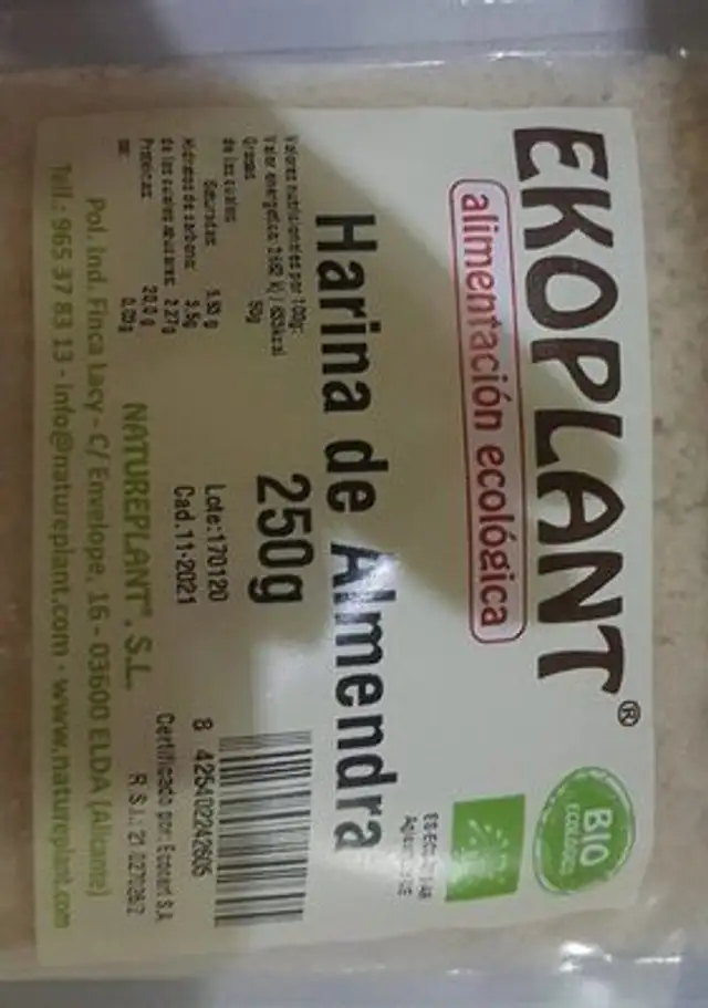 Harina de Almendra nutrition facts table