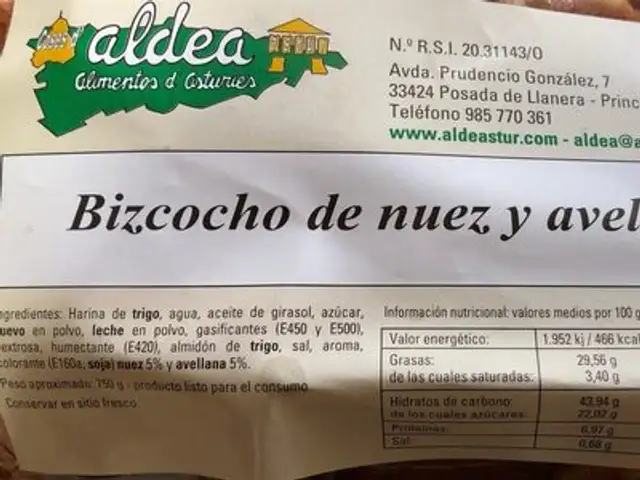 Bizcocho de nuez y avellana