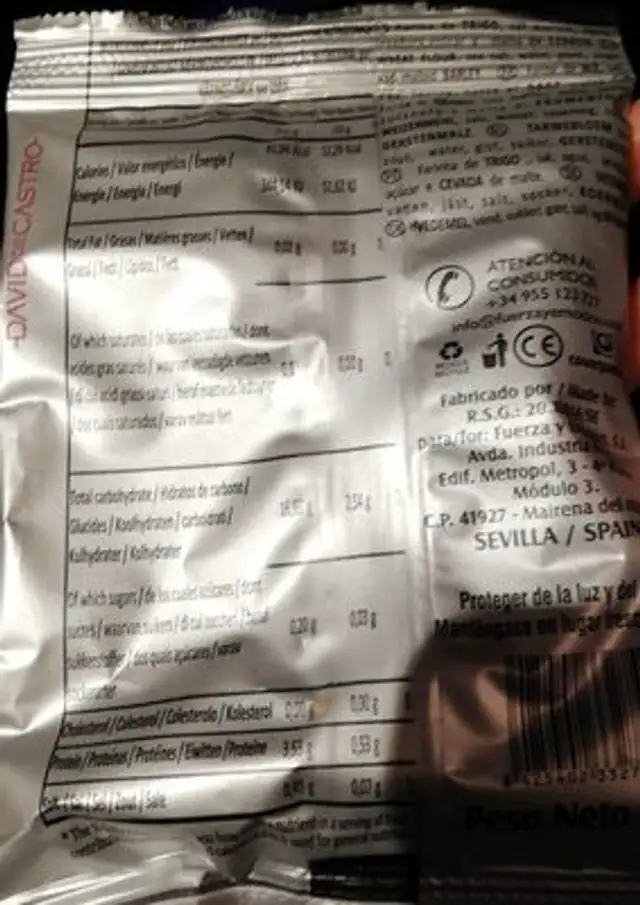 Picos nutrition facts table